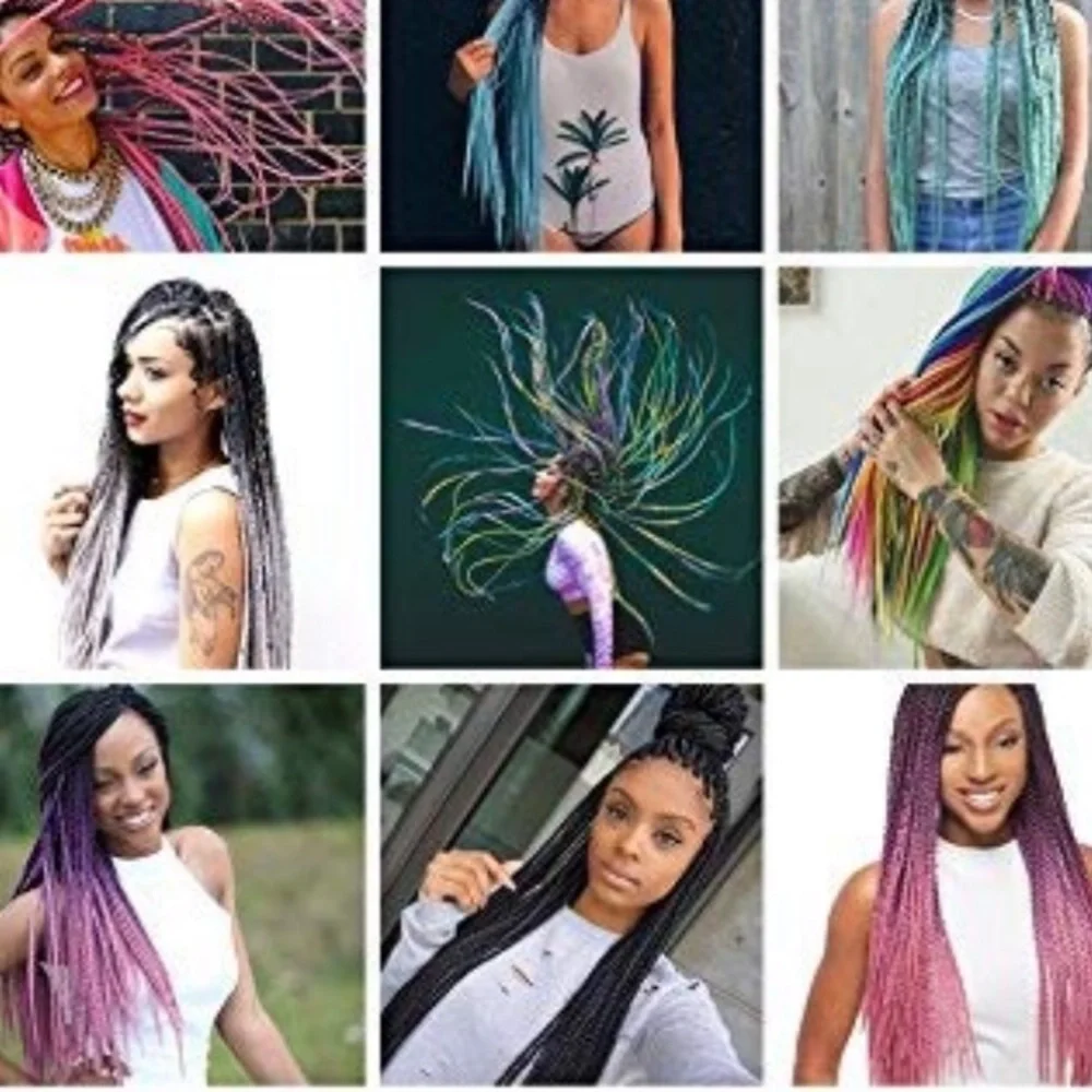 5 packs of Black Purple blue ombré braiding hair - Picture 7 of 7